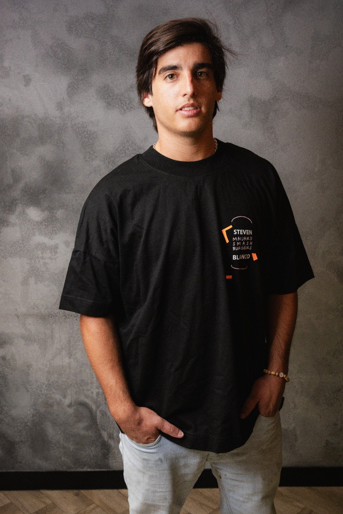 HANDPAINTED T-SHIRT MAIJARD SMASHBURGERS X STEVEN BLANCO